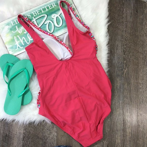 Sweet Escape One Piece Full Coverage Pink Print Swimsuit - Picture 4 of 7